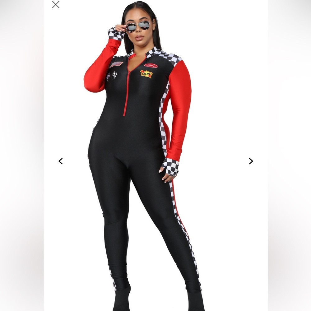 NWT FashionNova Burning Rubber 3 piece Halloween Costume 1X/2X